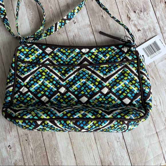 NEW WITH TAGS VERA BRADLEY LITTLE CROSS BODY BLUE GREEN RAIN FOREST - Picture 4 of 5